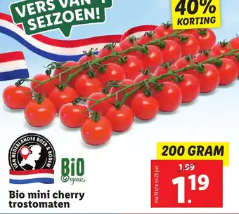 Lidl Bio mini cherry trostomaten 200g aanbieding