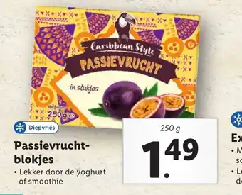 Lidl Passievrucht- blokjes 250g aanbieding