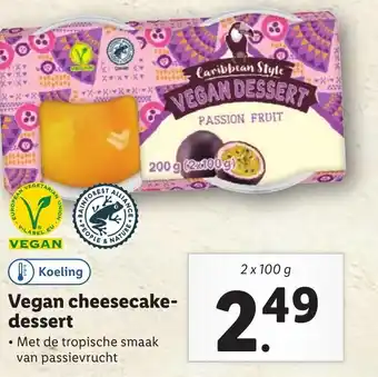 Lidl Vegan cheesecake-dessert 2 x 100g aanbieding