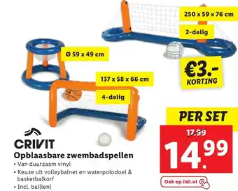 Lidl CRIVIT Opblaasbare zwembadspellen aanbieding