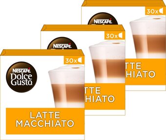 Bol.com Nescafé dolce gusto latte macchiato - 90 koffiecups voor 45 koppen koffie aanbieding