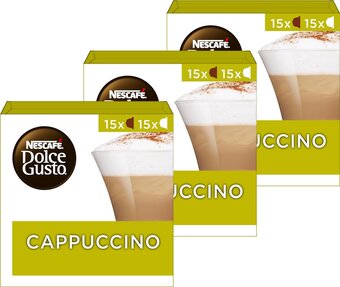 Bol.com Nescafé dolce gusto cappuccino - 90 koffiecups voor 45 koppen koffie aanbieding