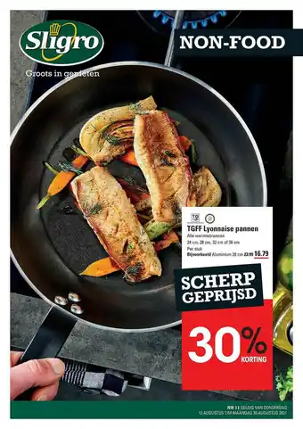 Sligro TGFF Lyonnaise Pannen 30% Korting aanbieding