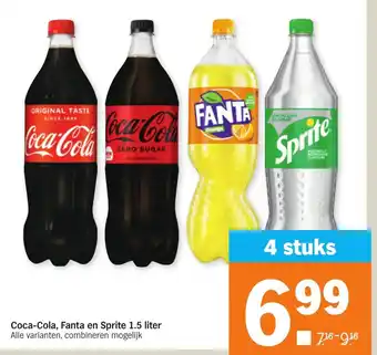 Albert Heijn Coca-Cola, Sprite of Fanta  4*1.5L aanbieding