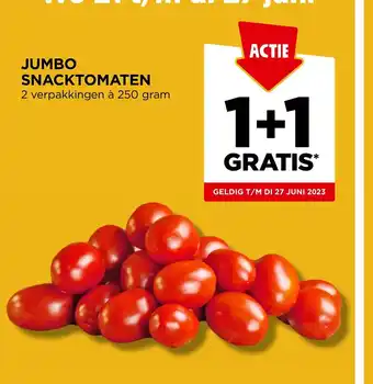 Jumbo SNACKTOMATEN 2 verpakkingen à 250 gram aanbieding