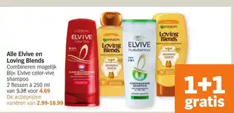 Albert Heijn Elvive en Loving Blends 1+1 aanbieding