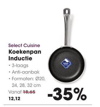 HANOS Select Cuisine Koekenpan Inductie Vanaf 18,65 12,12 aanbieding