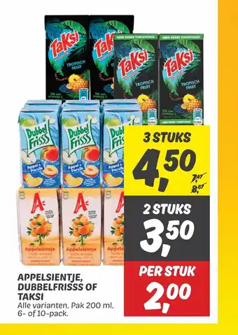 Dekamarkt APPELSIENTJE, DUBBELFRISSS OF TAKSI aanbieding