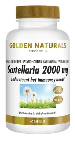 De Online Drogist Golden naturals scutellaria 2000 mg capsules 60cp aanbieding