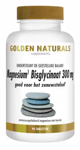 De Online Drogist Golden naturals magnesium bisglycinaat tabletten 90vtb aanbieding