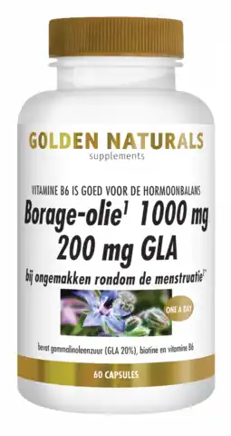 De Online Drogist Golden naturals borage-olie 1000mg capsules 60cp aanbieding