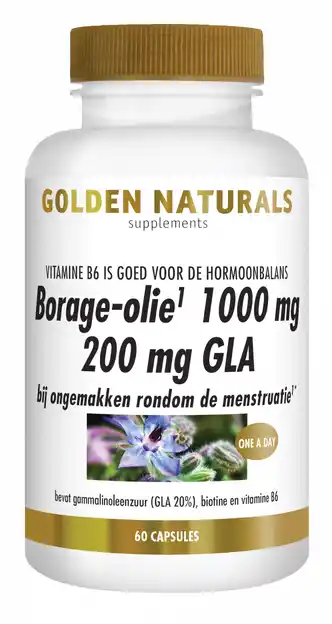De Online Drogist Golden naturals borage-olie 1000mg capsules 60cp aanbieding