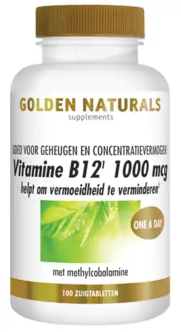 De Online Drogist Golden naturals vitamine b12 1000mcg zuigtabletten 100tb aanbieding