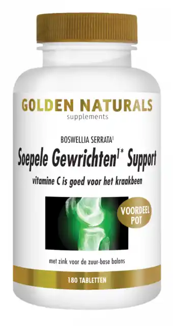 De Online Drogist Golden naturals soepele gewrichten & kraakbeen support tabletten 180tb aanbieding