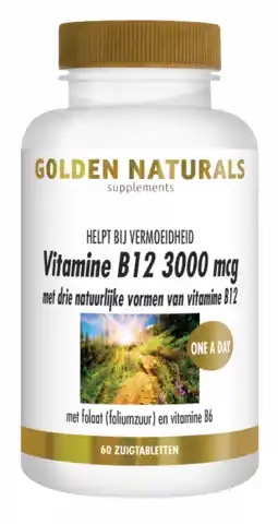 De Online Drogist Golden naturals b12 3000mcg zuigtabletten 60ztb aanbieding