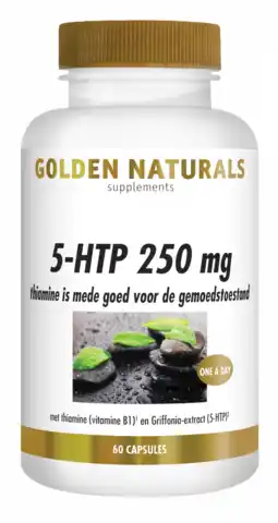 De Online Drogist Golden naturals 5-htp 250 mg capsules 60vcp aanbieding