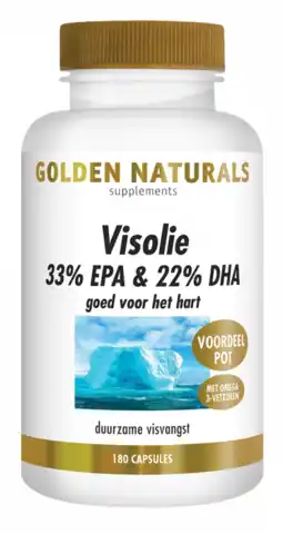 De Online Drogist Golden naturals visolie 33% epa & 22% dha capsules 180sg aanbieding