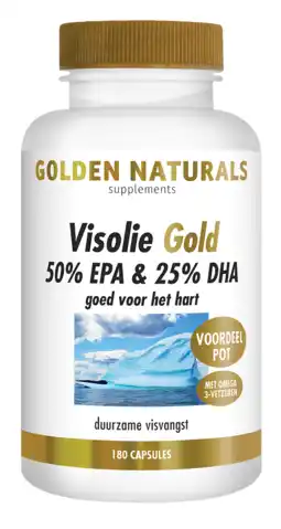 De Online Drogist Golden naturals visolie 50% epa & 25% dha capsules 180sg aanbieding