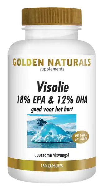 De Online Drogist Golden naturals visolie 18% epa & 12% dha capsules 180sg aanbieding