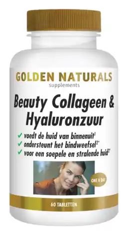 De Online Drogist Golden naturals collageen & hyaluronzuur tabletten 60tb aanbieding