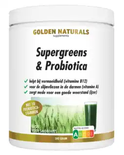 De Online Drogist Golden naturals supergreens & probiotica poeder 300gr aanbieding