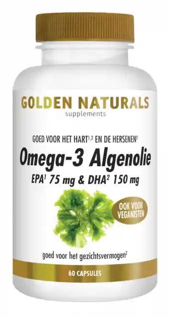 De Online Drogist Golden naturals omega-3 algenolie capsules 60cp aanbieding