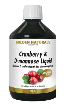 De Online Drogist Golden naturals cranberry & d-mannose liquid 500ml aanbieding