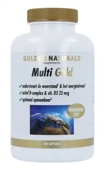 De Online Drogist Golden naturals multi strong gold capsules 180cp aanbieding