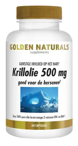 De Online Drogist Golden naturals krillolie 500mg capsules 60cp aanbieding
