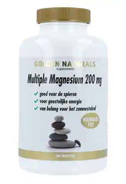 De Online Drogist Golden naturals multiple magnesium 200mg tabletten 180tb aanbieding