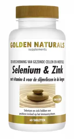 De Online Drogist Golden naturals selenium & zink tabletten 60vtb aanbieding