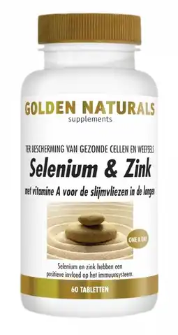 De Online Drogist Golden naturals selenium & zink tabletten 60vtb aanbieding