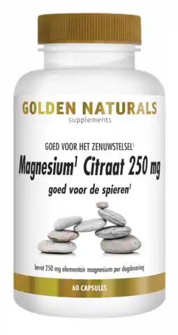 De Online Drogist Golden naturals magnesium citraat 250mg capsules 60vcp aanbieding