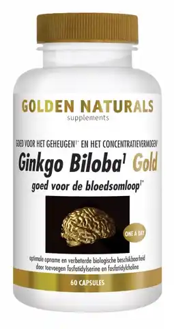 De Online Drogist Golden naturals ginkgo biloba gold capsules 60vcp aanbieding