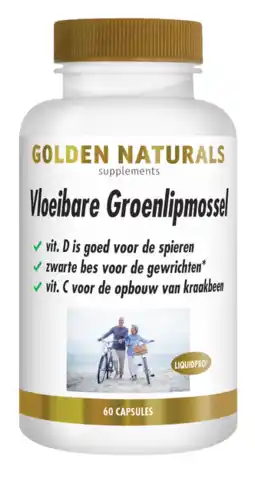 De Online Drogist Golden naturals vloeibare groenlipmossel capsules 120cp aanbieding
