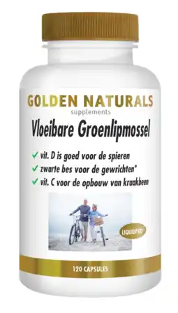 De Online Drogist Golden naturals vloeibare groenlipmossel capsules 120cp aanbieding