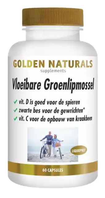 De Online Drogist Golden naturals vloeibare groenlipmossel capsules 120cp aanbieding