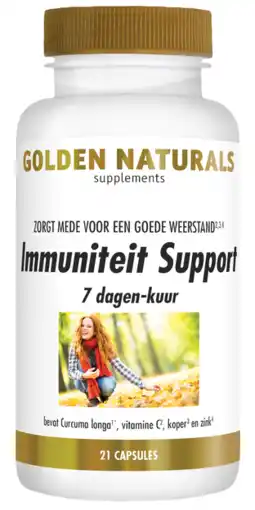 De Online Drogist Golden naturals immuniteit support 7-dagen kuur capsules 21vcp aanbieding