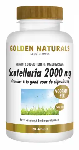 De Online Drogist Golden naturals scutellaria 2000 mg capsules 180vcp aanbieding