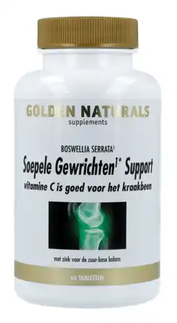 De Online Drogist Golden naturals soepele gewrichten & kraakbeen support tabletten 60tb aanbieding