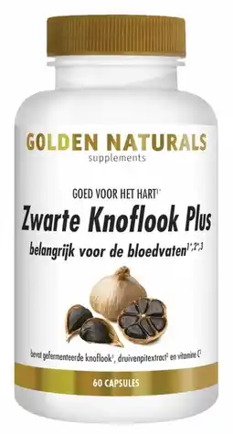 De Online Drogist Golden naturals zwarte knoflook plus capsules 60vcp aanbieding