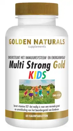 De Online Drogist Golden naturals multi strong gold kids kauwtabletten 60tb aanbieding