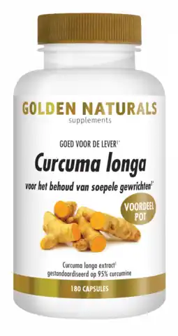 De Online Drogist Golden naturals curcuma longa capsules 180cp aanbieding