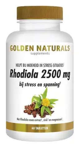 De Online Drogist Golden naturals rhodiola 2500 mg tabletten 60tb aanbieding