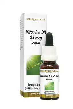 De Online Drogist Golden naturals vitamine d3 25mcg druppels 20ml aanbieding