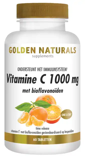 De Online Drogist Golden naturals vitamine c 1000mg met bioflavonoïden tabletten 60vtb aanbieding