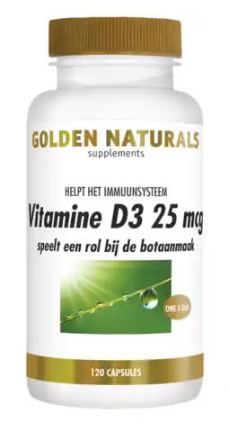 De Online Drogist Golden naturals vitamine d3 25mcg capsules 120st aanbieding