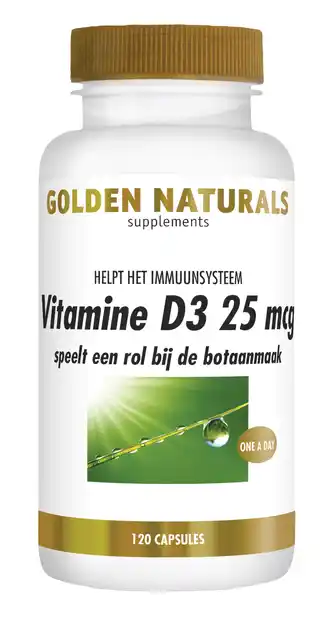 De Online Drogist Golden naturals vitamine d3 25mcg capsules 120st aanbieding
