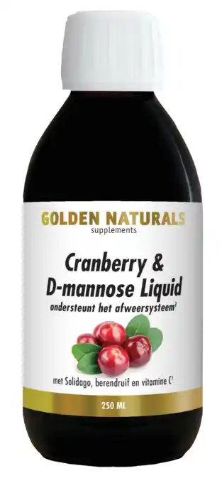 De Online Drogist Golden naturals cranberry & d-mannose liquid 250ml aanbieding