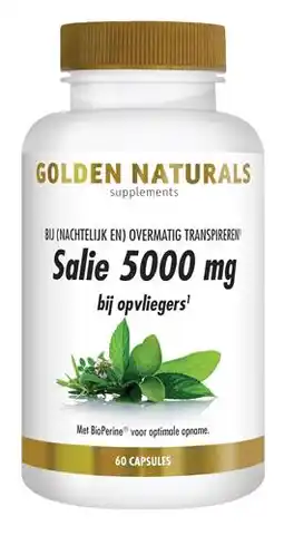 De Online Drogist Golden naturals salie 5000mg capsules 60cp aanbieding